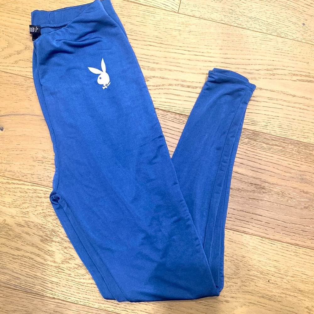 Blue PLAYBOY x MISSGUIDED leggings